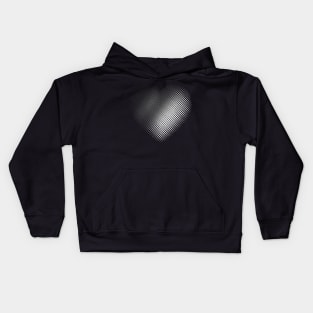 Linear Gradient on Halftone Heart (Black) NOIR Kids Hoodie